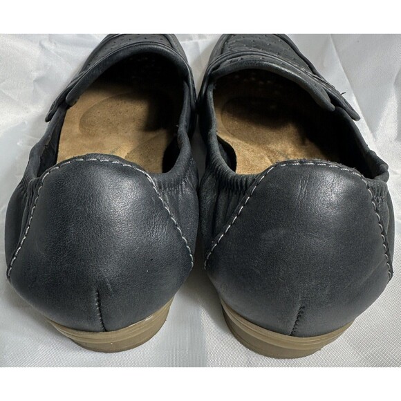 Clarks Collection Shoes Size 6 Black Lyrical Way Leather Flat Comfort - Picture 6 of 11